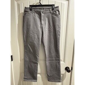 Lee Relaxed Fit Straight Leg Mid Rise Gray Pants Womens Sz 10 Medium
